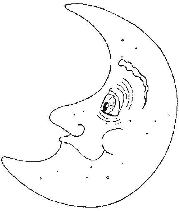 Dessin à colorier: Croissant de Lune (Nature) #162654 - Coloriages à Imprimer Gratuits