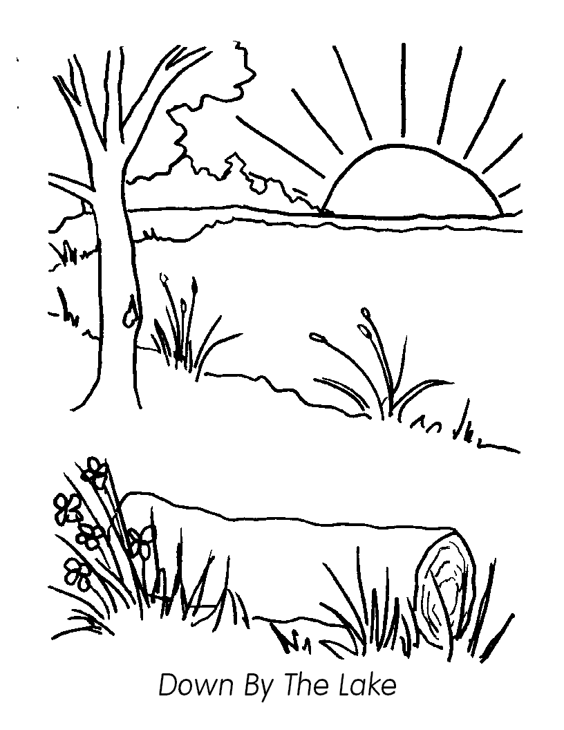 Dessin à colorier: Lac (Nature) #166077 - Coloriages à Imprimer Gratuits