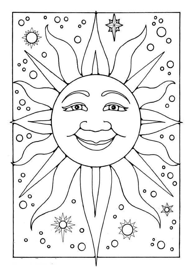 Dessin à colorier: Soleil (Nature) #157931 - Coloriages à Imprimer Gratuits