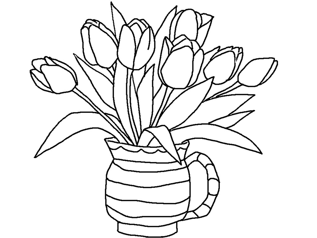 Dessin à colorier: Tulipe (Nature) #161619 - Coloriages à Imprimer Gratuits