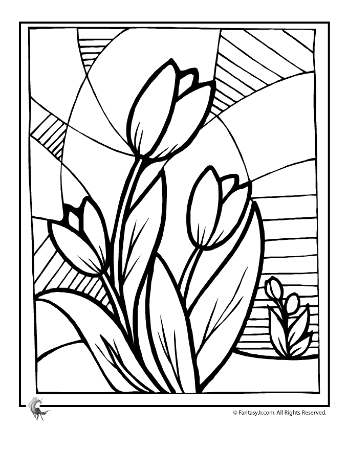 Dessin à colorier: Tulipe (Nature) #161726 - Coloriages à Imprimer Gratuits