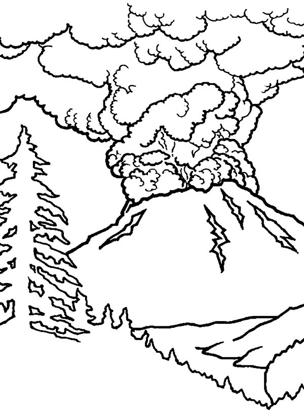 Dessin à colorier: Volcan (Nature) #166641 - Coloriages à Imprimer Gratuits