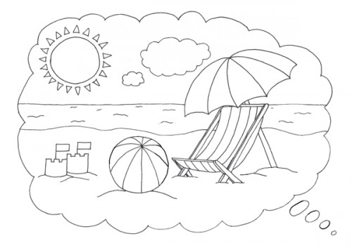 Dessin à colorier: Ballon de plage (Objets) #169235 - Coloriages à Imprimer Gratuits