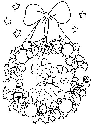 Dessin à colorier: Couronne de Noël (Objets) #169340 - Coloriages à Imprimer Gratuits