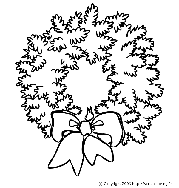 Dessin à colorier: Couronne de Noël (Objets) #169341 - Coloriages à Imprimer Gratuits