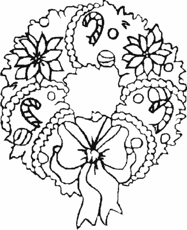 Dessin à colorier: Couronne de Noël (Objets) #169432 - Coloriages à Imprimer Gratuits