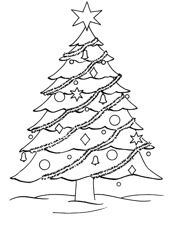 Dessin à colorier: Sapin de Noël (Objets) #167458 - Coloriages à Imprimer Gratuits