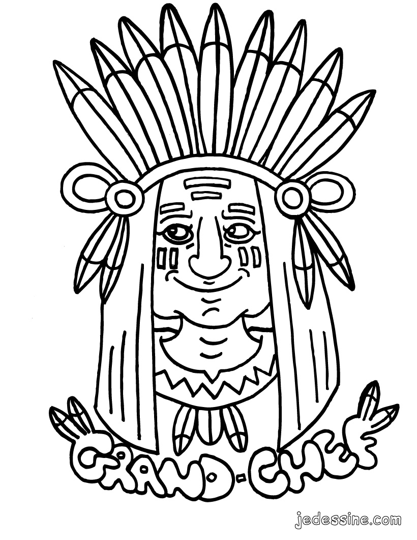 Dessin à colorier: Amérindien (Personnages) #149004 - Coloriages à Imprimer Gratuits