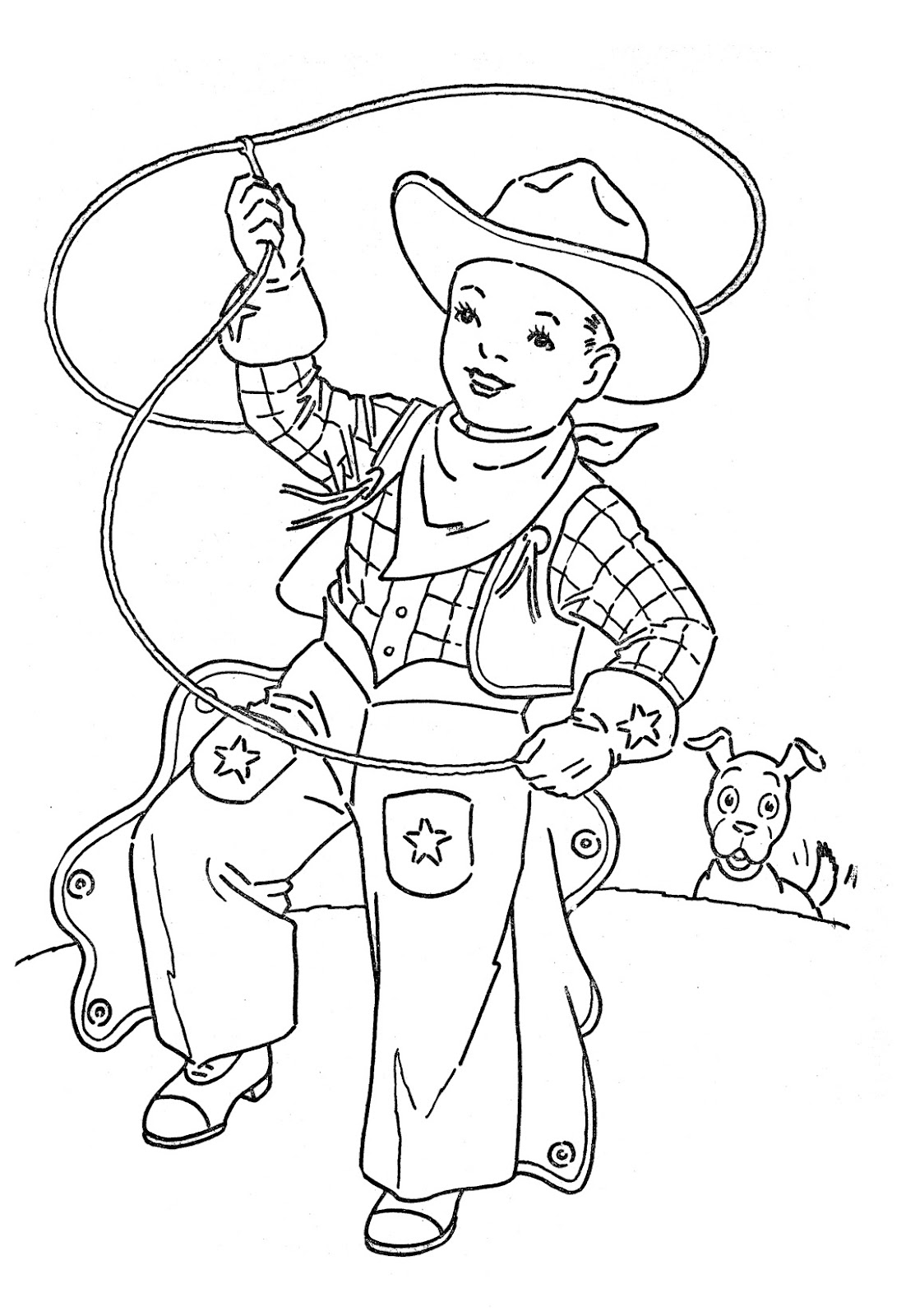 Dessin à colorier: Cowboy (Personnages) #91551 - Coloriages à Imprimer Gratuits