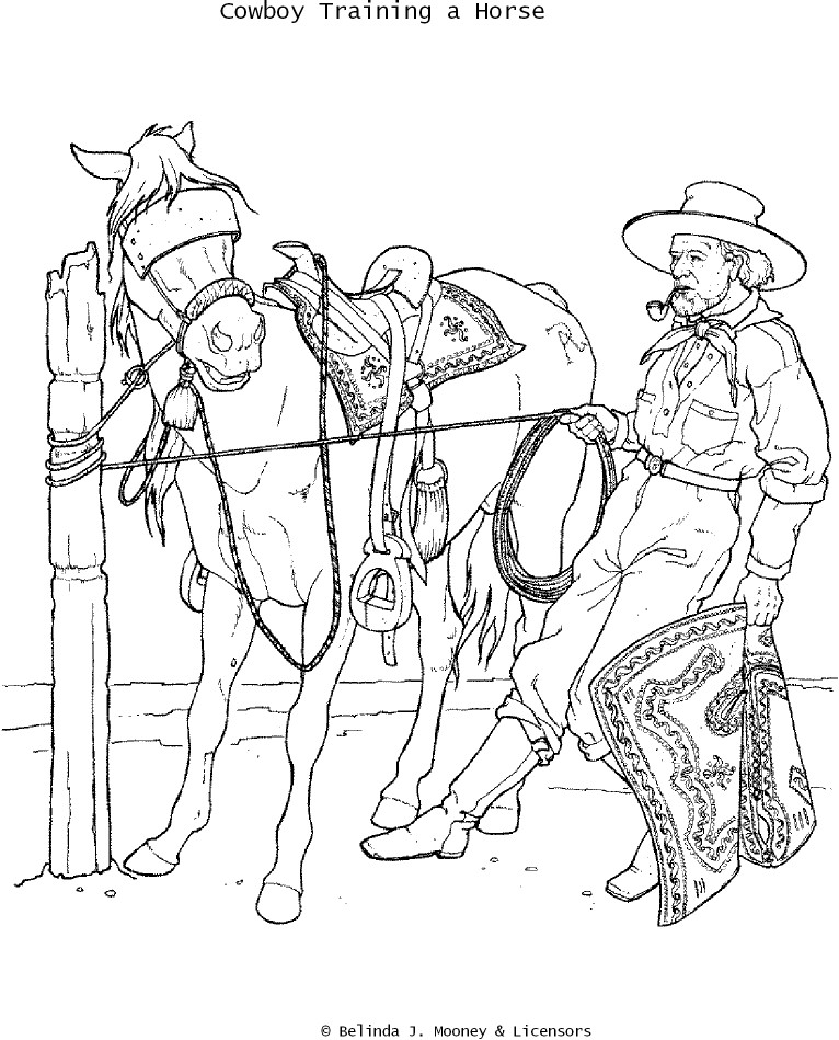 Dessin à colorier: Cowboy (Personnages) #91596 - Coloriages à Imprimer Gratuits