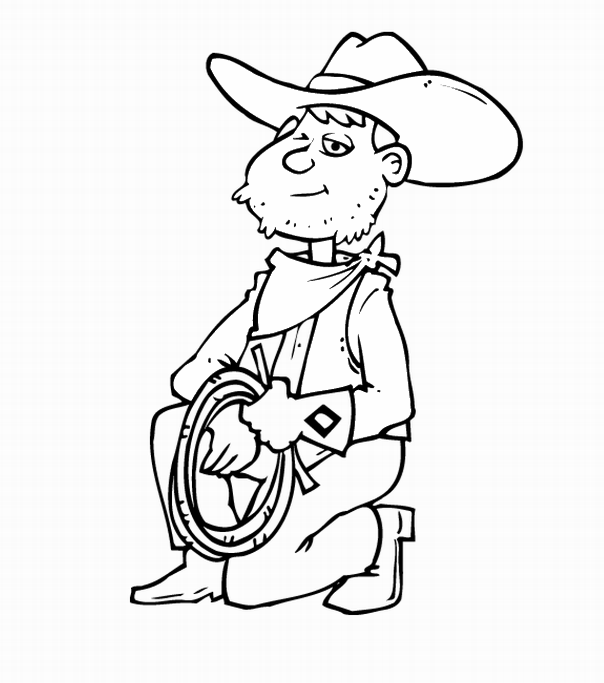 Dessin à colorier: Cowboy (Personnages) #91652 - Coloriages à Imprimer Gratuits