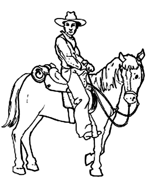 Dessin à colorier: Cowboy (Personnages) #91657 - Coloriages à Imprimer Gratuits
