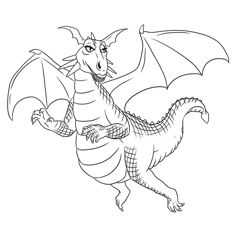 Dessin à colorier: Dragon (Personnages) #148362 - Coloriages à Imprimer Gratuits