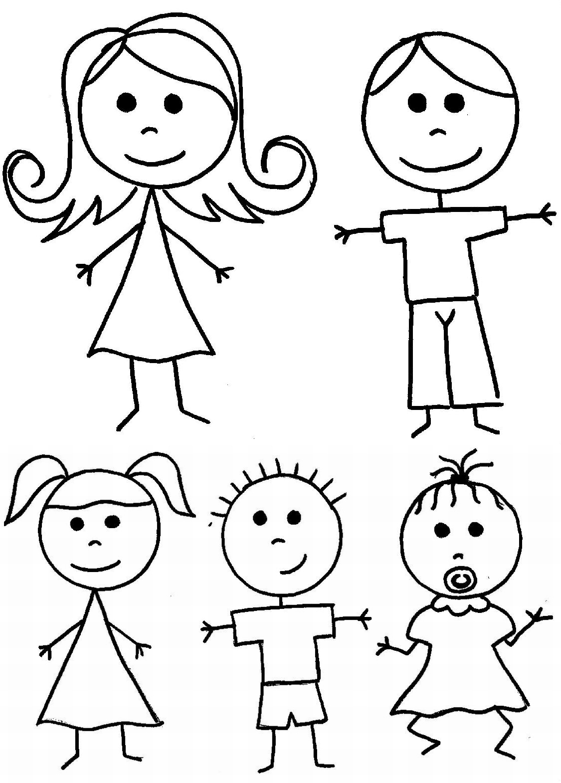 Dessin à colorier: Famille (Personnages) #95215 - Coloriages à Imprimer Gratuits