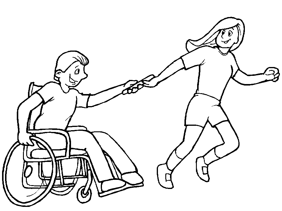 Dessin à colorier: Handicapé (Personnages) #98409 - Coloriages à Imprimer Gratuits