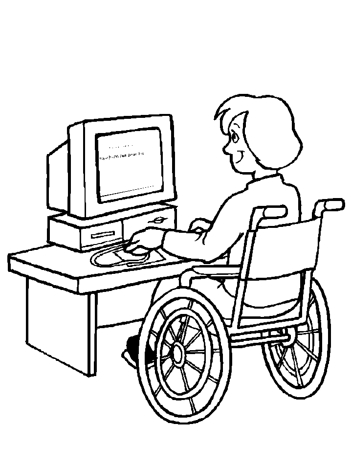 Dessin à colorier: Handicapé (Personnages) #98420 - Coloriages à Imprimer Gratuits
