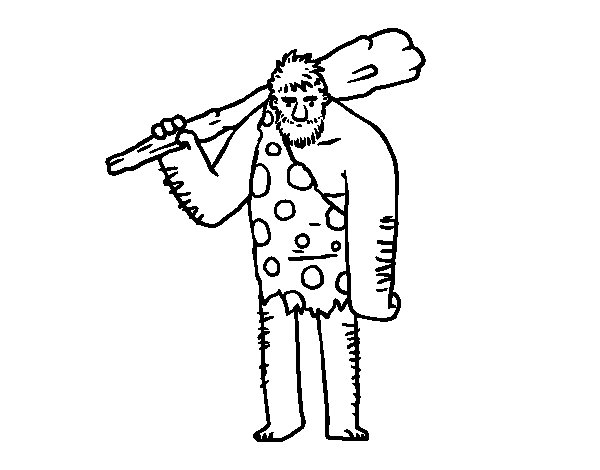 Dessin à colorier: Homme préhistorique (Personnages) #150201 - Coloriages à Imprimer Gratuits