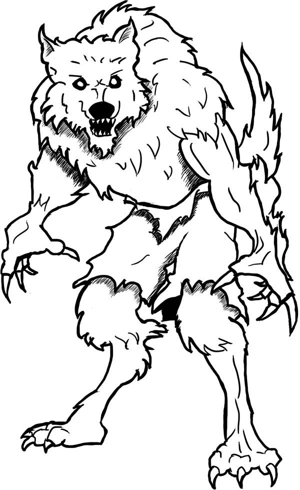 Dessin à colorier: Loup garou (Personnages) #100015 - Coloriages à Imprimer Gratuits