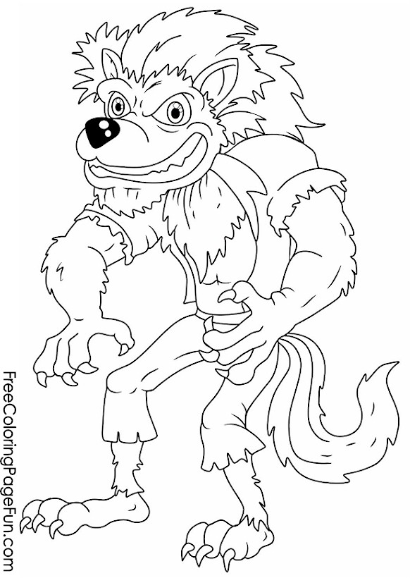 Dessin à colorier: Loup garou (Personnages) #100027 - Coloriages à Imprimer Gratuits