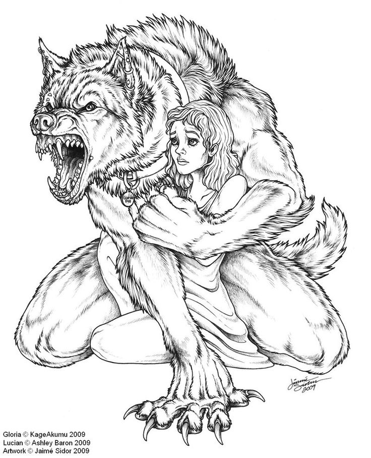 Dessin à colorier: Loup garou (Personnages) #100056 - Coloriages à Imprimer Gratuits