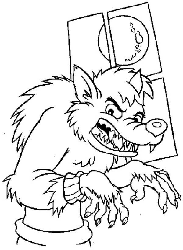 Dessin à colorier: Loup garou (Personnages) #100059 - Coloriages à Imprimer Gratuits