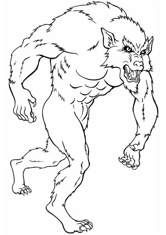 Dessin à colorier: Loup garou (Personnages) #100076 - Coloriages à Imprimer Gratuits