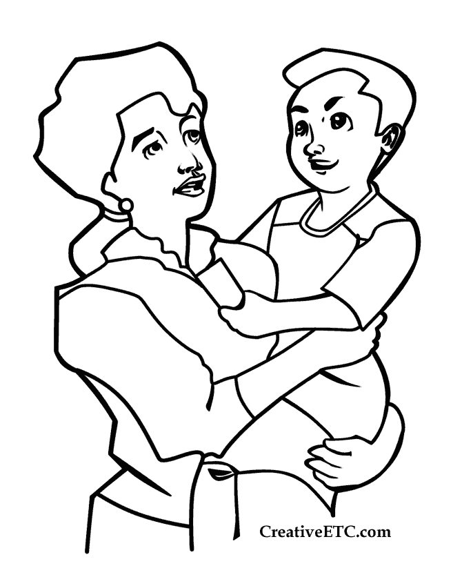 Dessin à colorier: Maman (Personnages) #101135 - Coloriages à Imprimer Gratuits