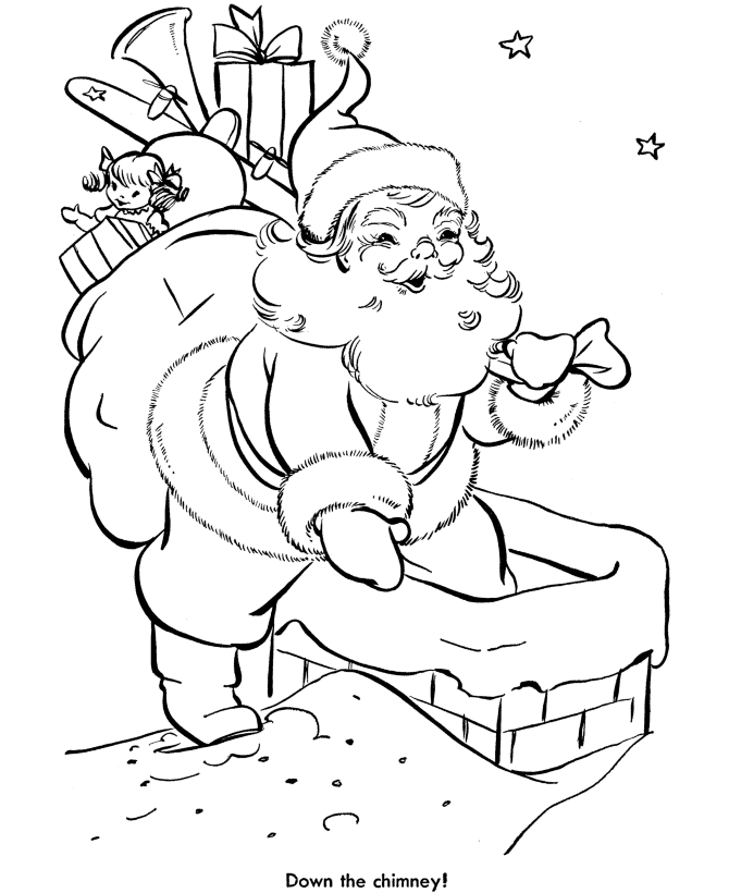 Dessin à colorier: Père Noël (Personnages) #104720 - Coloriages à Imprimer Gratuits
