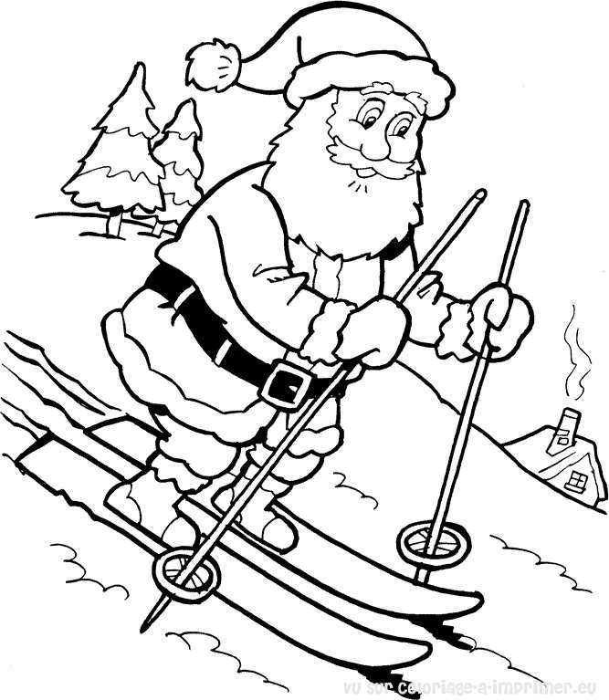 Dessin à colorier: Père Noël (Personnages) #104738 - Coloriages à Imprimer Gratuits