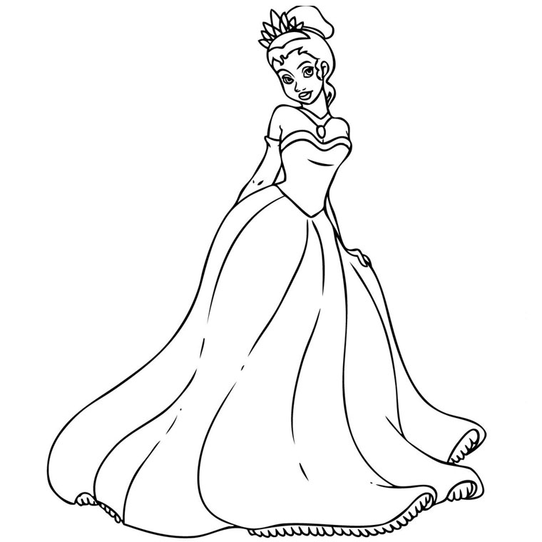 Dessin à colorier: Princesse (Personnages) #85170 - Coloriages à Imprimer Gratuits