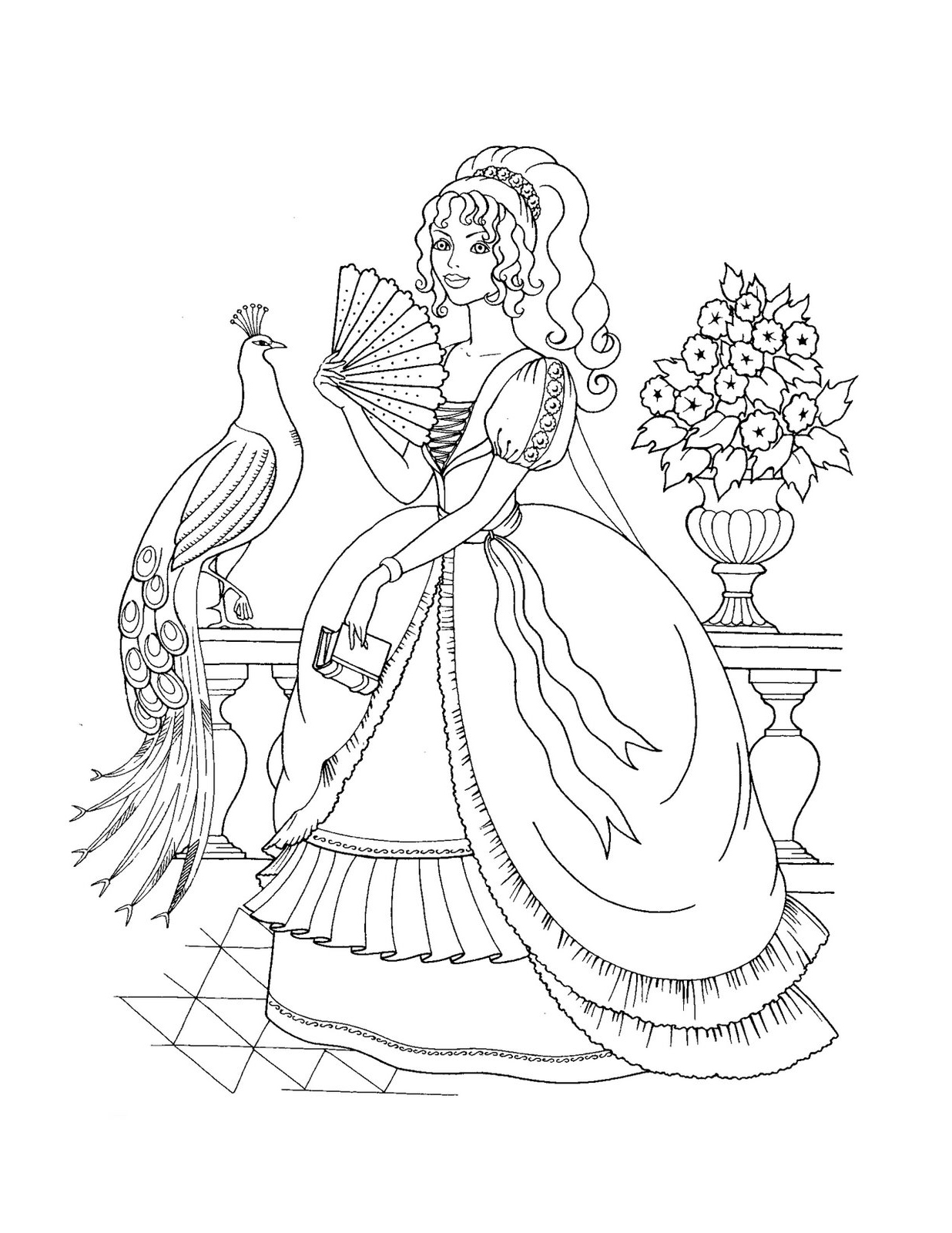 Dessin à colorier: Princesse (Personnages) #85202 - Coloriages à Imprimer Gratuits