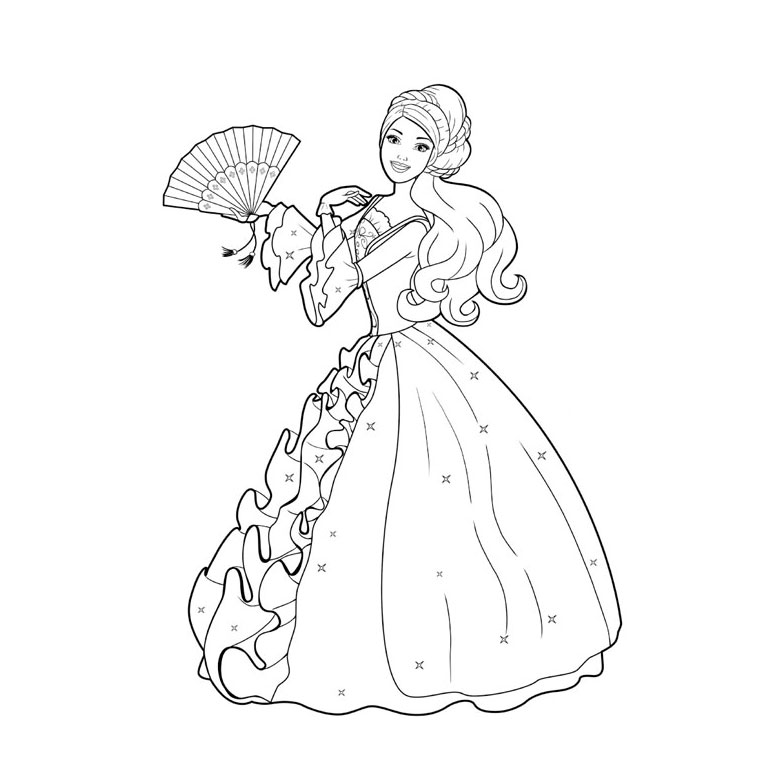Dessin à colorier: Princesse (Personnages) #85228 - Coloriages à Imprimer Gratuits