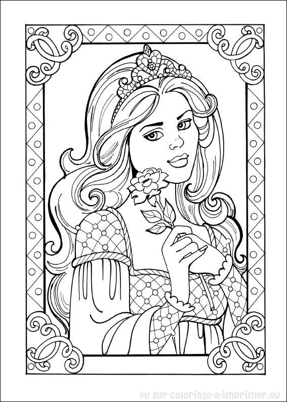 Dessin à colorier: Princesse (Personnages) #85244 - Coloriages à Imprimer Gratuits