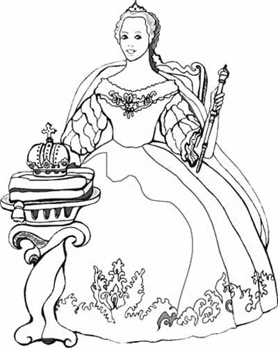 Dessin à colorier: Reine (Personnages) #106249 - Coloriages à Imprimer Gratuits