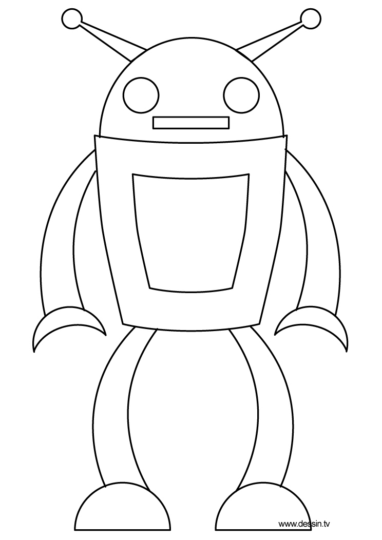 Dessin à colorier: Robot (Personnages) #106571 - Coloriages à Imprimer Gratuits