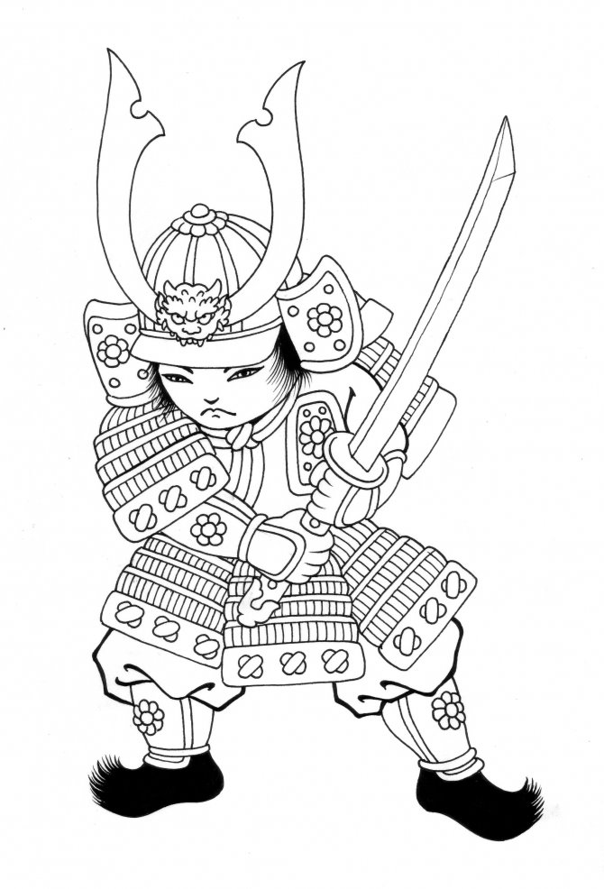 Dessin à colorier: Samouraï (Personnages) #107289 - Coloriages à Imprimer Gratuits