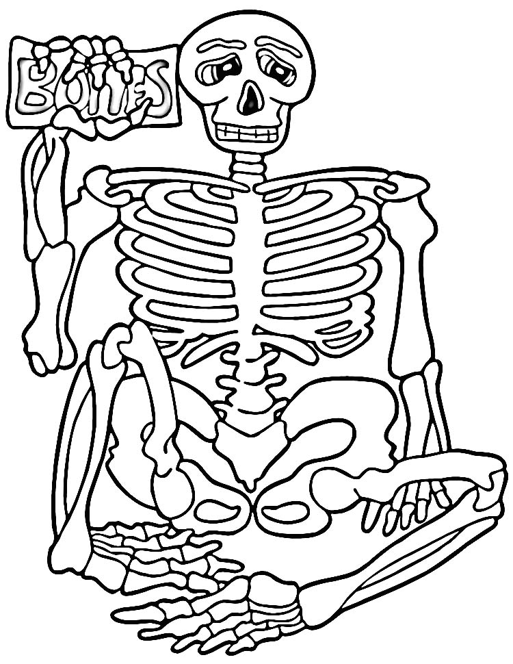 Dessin à colorier: Squelette (Personnages) #147433 - Coloriages à Imprimer Gratuits