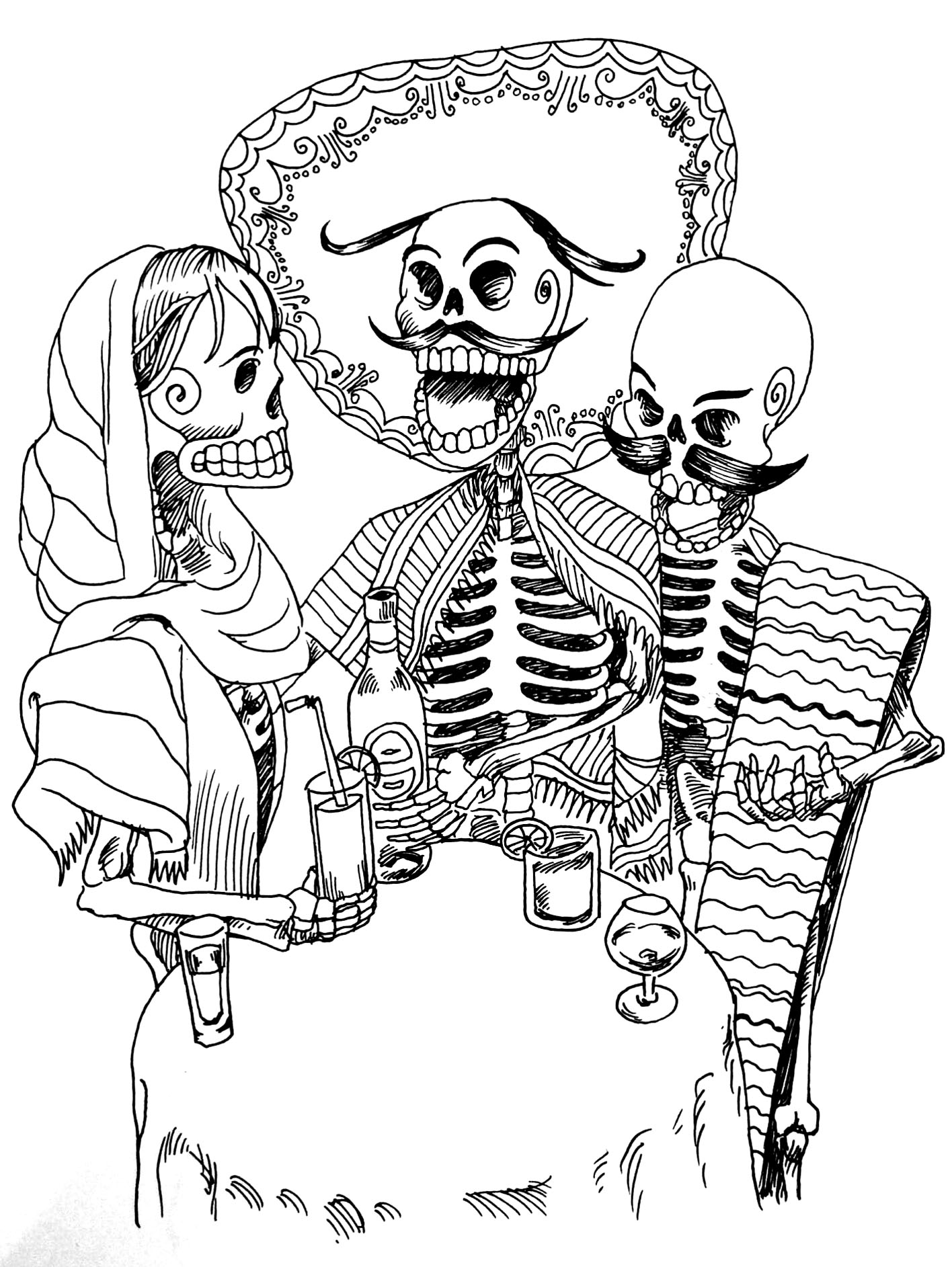 Dessin à colorier: Squelette (Personnages) #147524 - Coloriages à Imprimer Gratuits