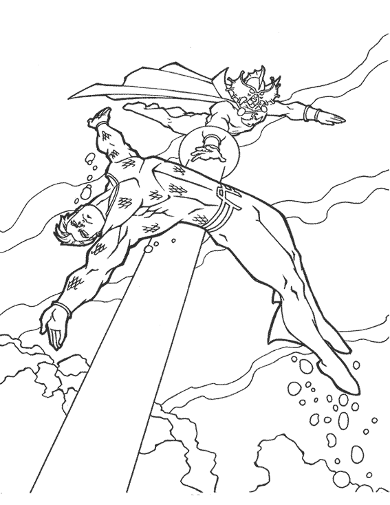 Dessin à colorier: Aquaman (Super-héros) #85001 - Coloriages à Imprimer Gratuits