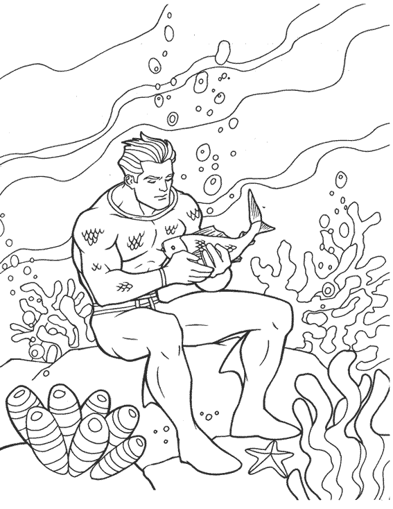 Dessin à colorier: Aquaman (Super-héros) #85008 - Coloriages à Imprimer Gratuits