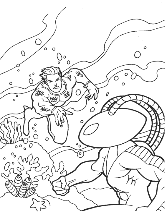 Dessin à colorier: Aquaman (Super-héros) #85016 - Coloriages à Imprimer Gratuits