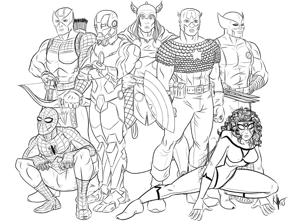 Dessin à colorier: Avengers (Super-héros) #74015 - Coloriages à Imprimer Gratuits