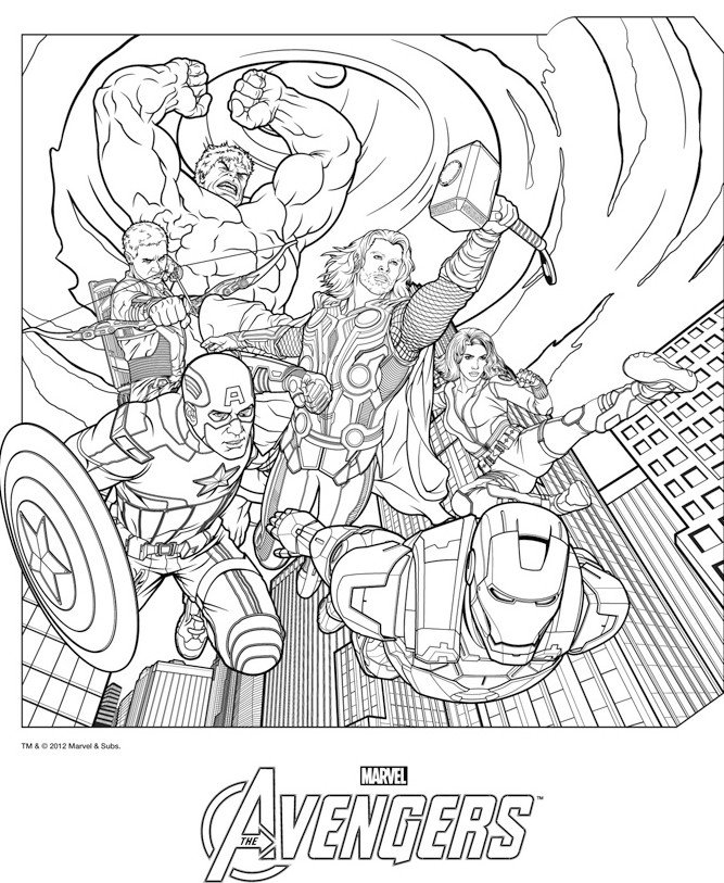 Dessin à colorier: Avengers (Super-héros) #74020 - Coloriages à Imprimer Gratuits