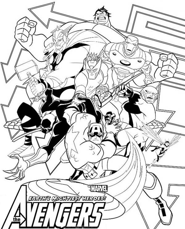 Dessin à colorier: Avengers (Super-héros) #74228 - Coloriages à Imprimer Gratuits