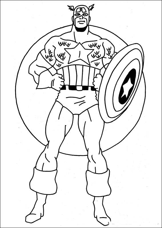 Dessin à colorier: Captain America (Super-héros) #76565 - Coloriages à Imprimer Gratuits