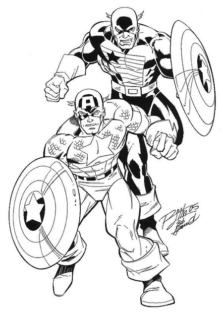 Dessin à colorier: Captain America (Super-héros) #76581 - Coloriages à Imprimer Gratuits