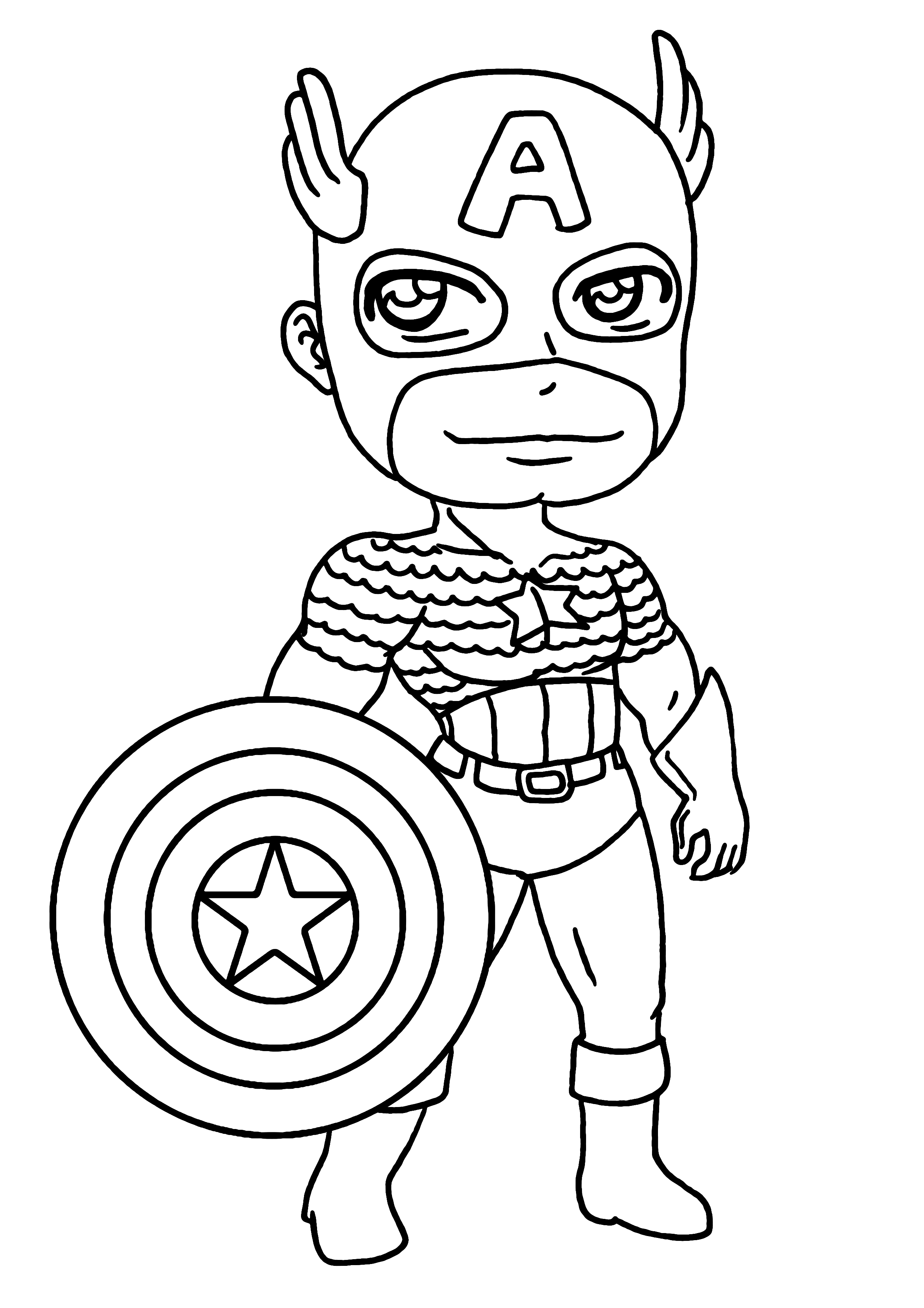 Dessin à colorier: Captain America (Super-héros) #76584 - Coloriages à Imprimer Gratuits