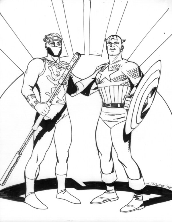 Dessin à colorier: Captain America (Super-héros) #76599 - Coloriages à Imprimer Gratuits