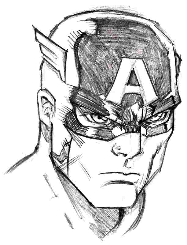 Dessin à colorier: Captain America (Super-héros) #76665 - Coloriages à Imprimer Gratuits