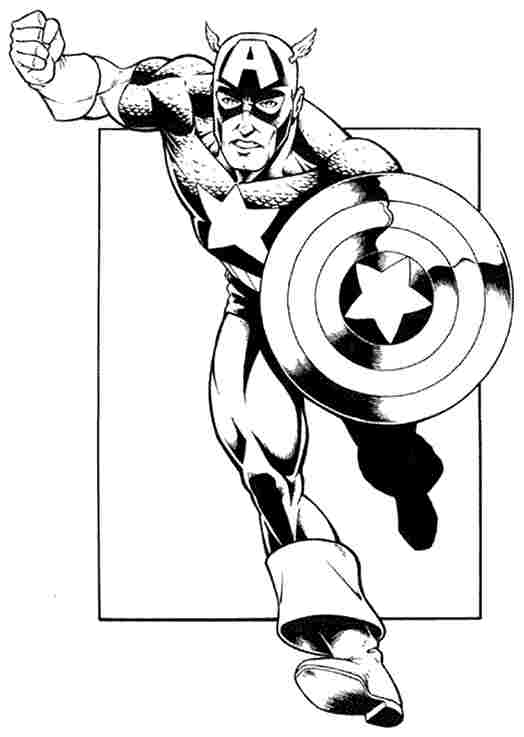 Dessin à colorier: Captain America (Super-héros) #76709 - Coloriages à Imprimer Gratuits